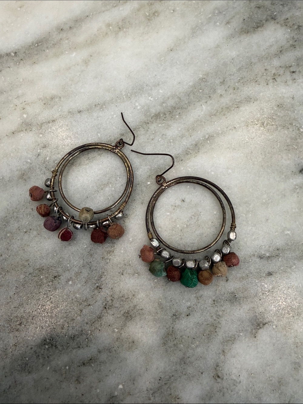 Noonday Collection Multicolor Hoop Earrings with Silver Accents